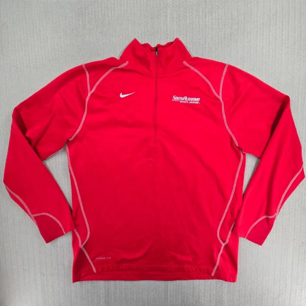 Nike South Alabama Jaguars Sports Medicine Sweatshirt Mens XL Red 1/4 Zip Therma